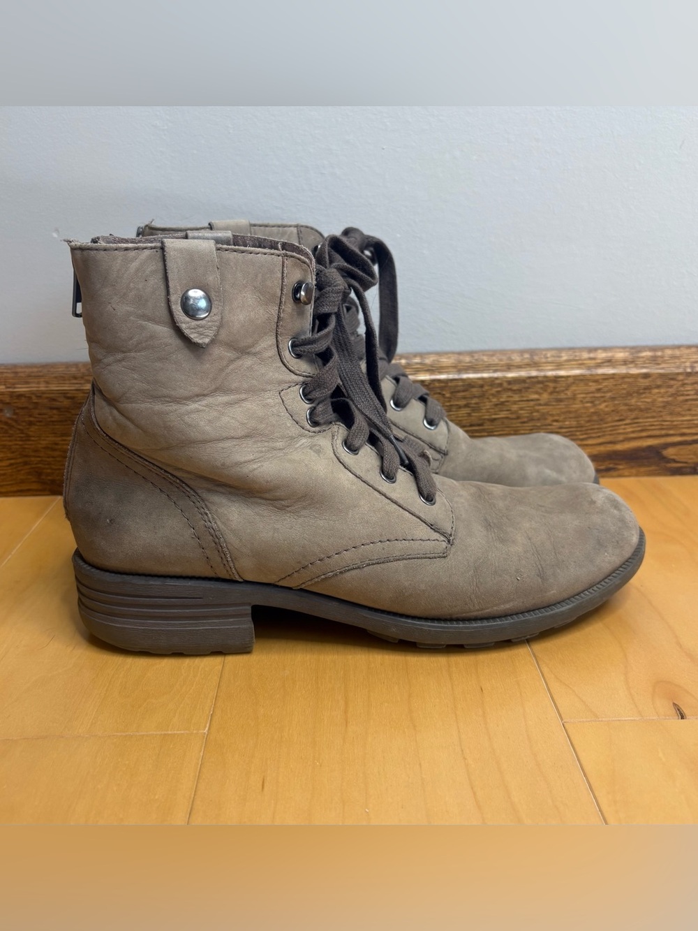 Rockport Brown Leather Combat Boots 9.5